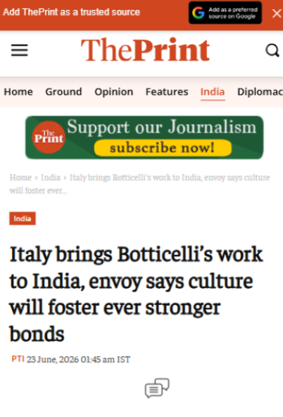 Italy brings Botticelli’s work to India